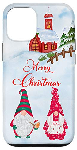 iPhone 12 12 Pro Santa and Mrs Claus Garden Gnome North Pole Merry Christmas Case