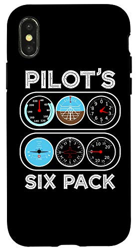 iPhone X XS Pilots Six Pack   Flight Instruments Aviation Case