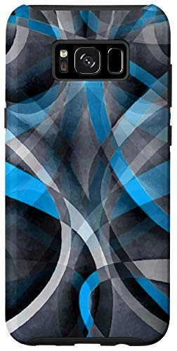 Galaxy S8plus  Eighties Pastel Blue and Grey Arched Line Pattern Case