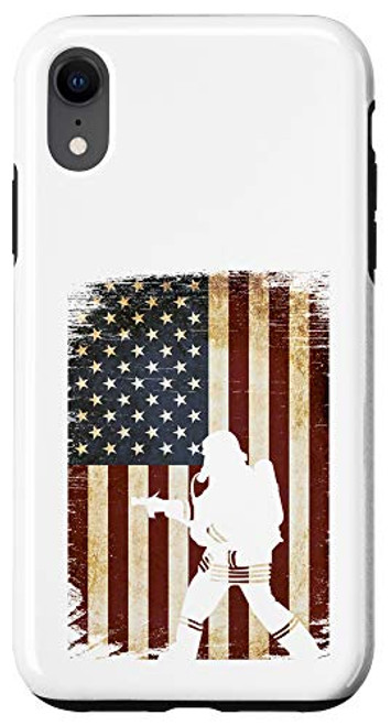 iPhone XR Firefighter USA Flag Vintage Thin Red Line Fireman Gift Case iPhone XR Firefighter USA Flag Vintage Thin Red Line Fireman Gift Case