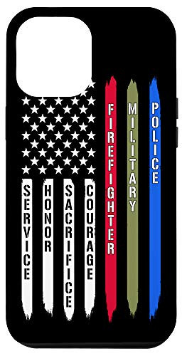 iPhone 12 Pro Max Police Military Fire Firefighter Thin Line Usa American Flag Case