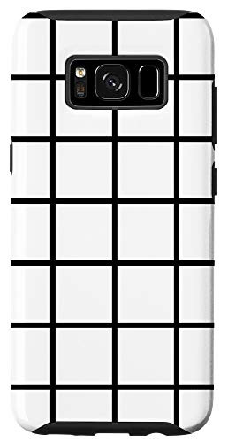 Galaxy S8 Black Horizontal and Vertical Lines Pattern White Background Case