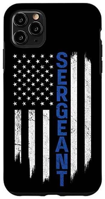 iPhone 11 Pro Max Sergeant Police Officer USA Flag Thin Blue Line Case iPhone 11 Pro Max Sergeant Police Officer USA Flag Thin Blue Line Case