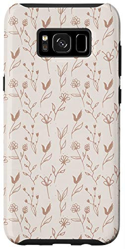 Galaxy S8plus  Leaves Botanical Flower Plant Line Art Terracotta Case