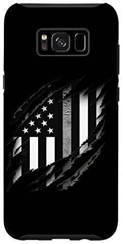 Galaxy S8plus  Corrections Correctional Officers Silver Line American Flag Case