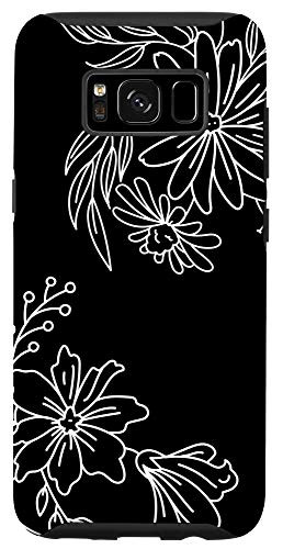 Galaxy S8 Artistic Line Art Floral Flower Black White Minimalistic Case