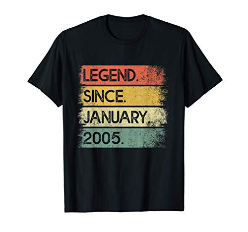 Legend Since January 2005 16th Birthday Gifts 16 Years Old T-Shirt