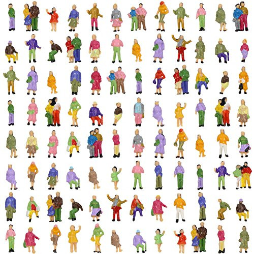 Evemodel P150W 100pcs Model Trains 1:150 Scale Painted Figures N