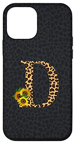 iPhone 12 mini Leopard Cheetah Animal Print Sunflower Letter D Monogram Case