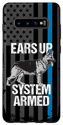 Galaxy S10plus  Gift for K9 Handler Police Dog Thin Blue Line Phone Case