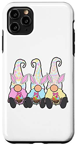 iPhone 11 Pro Max 3 Hippie Easter Gnomes Pastel Tie Dye Hats Bunny Ears Case