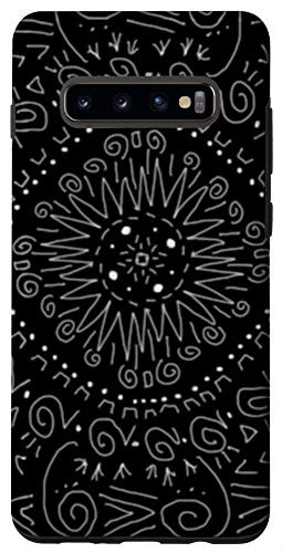 Galaxy S10plus  Tribal Sun Black and White Line Art Case