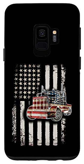 Galaxy S9 American Flag Semi Truck US Trucking Driver Trucker Gift Case Galaxy S9 American Flag Semi Truck US Trucking Driver Trucker Gift Case