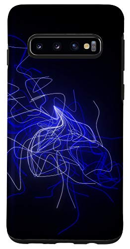 Galaxy S10 Abstract line pattern in blue Case