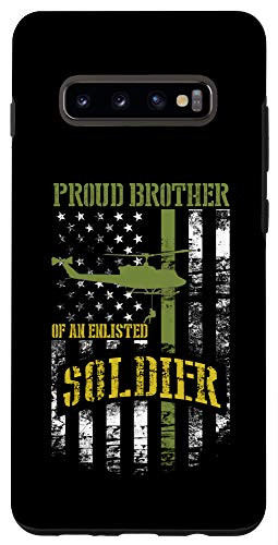 Galaxy S10plus  Armed Forces Gift for Military Brother Thin Green Line Flag Case