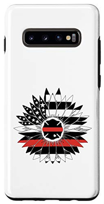 Galaxy S10plus American sunflower Thin Red Line firefighter red line flag Case Galaxy S10plus American sunflower Thin Red Line firefighter red line flag Case