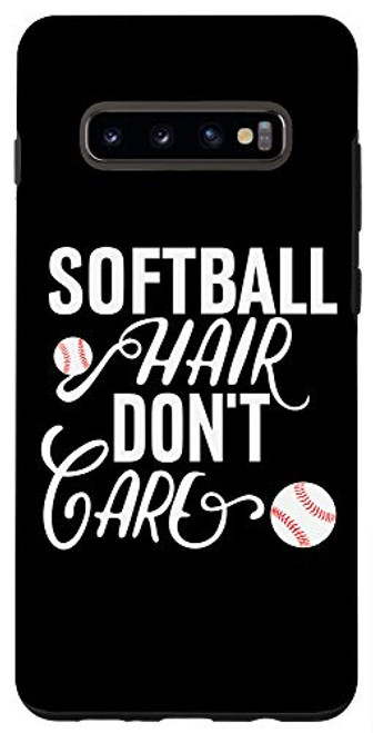 Galaxy S10plus Softball Hair Dont Care Funny Catcher Hitter Girls Gift Case Galaxy S10plus Softball Hair Dont Care Funny Catcher Hitter Girls Gift Case