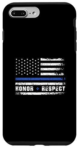 iPhone 7 Plus 8 Plus Honor Respect American Flag Thin Blue Line Police Officer Case