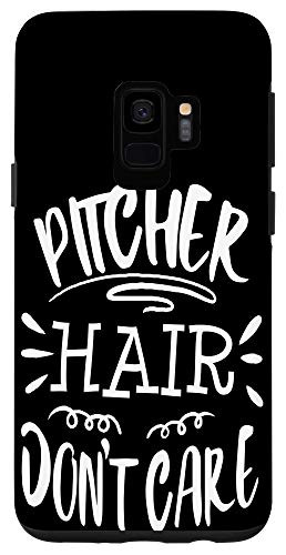 Galaxy S9 Softball Pitcher Player Funny Gift Hair Dont Care Case