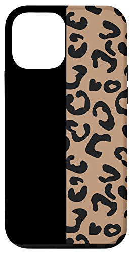 iPhone 12 mini Cheetah Leopard Patterns Tan Brown Case Cat Half Black Case