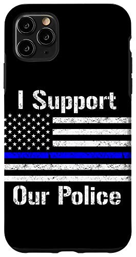 iPhone 11 Pro Max I Support Our Police Vintage Blue Line US Flag Case