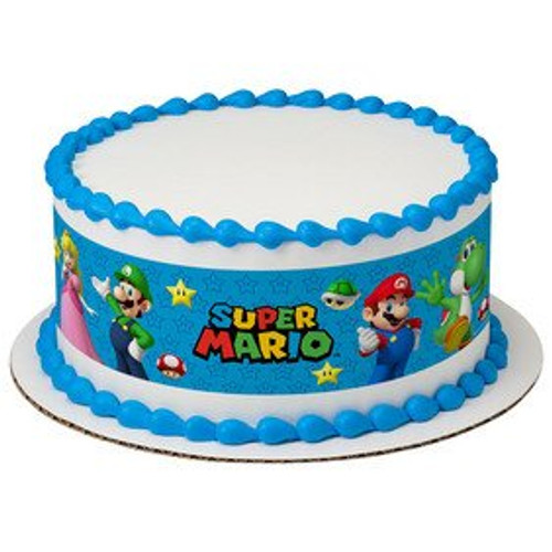 Whimsical Practicality Super Mario Bros Game on Edible Icing Image Cake Border Strips Whimsical Practicality Super Mario Bros Game on Edible Icing Image Cake Border Strips