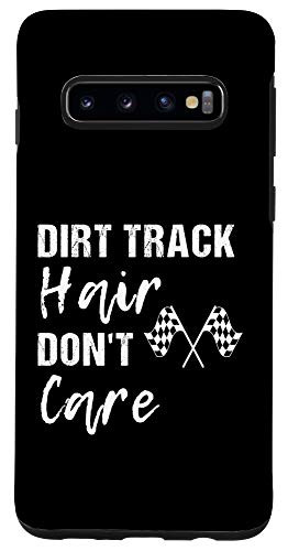 Galaxy S10 Dirt Track Race Hair Dont Care Funny Racing Mom Case