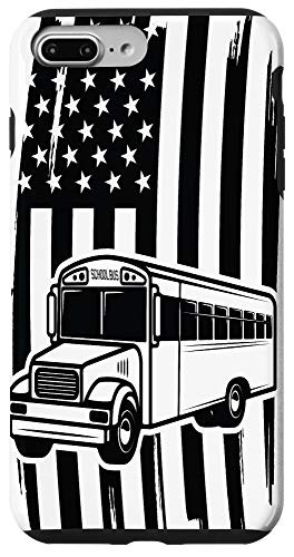 iPhone 7 Plus 8 Plus Bus Driver Gift Decal Flag American USA Decor Case