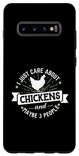 Galaxy S10plus  Chickens - I Just Care About Chickens Phone Case