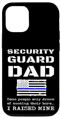 iPhone 12 12 Pro Proud Security Guard Dad Father Thin Blue Line American Flag Case