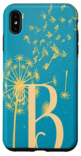 iPhone XS Max Dandelion Flower Flying Birds Monogram Initial B Case
