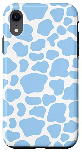 iPhone XR Baby Blue Cow Print Pattern Cute Case Design for Cow Lovers Case