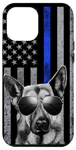 iPhone 12 Pro Max Thin Blue Line Flag K-9 German Shepherd Police Dog Phone Case