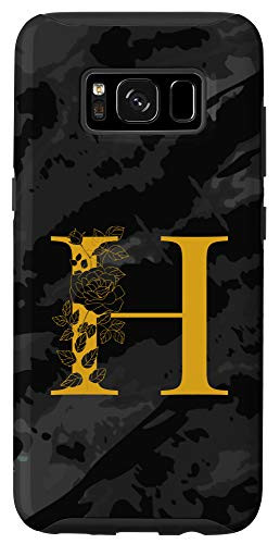 Galaxy S8 Monogram Letter Initial H Black Case