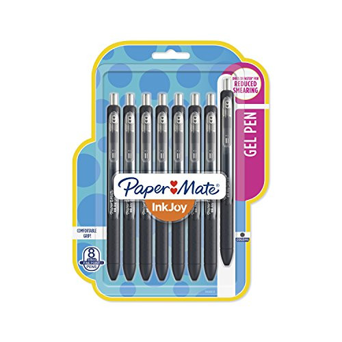 Paper Mate InkJoy Gel Pens, Fine Point, Black, 8 Count