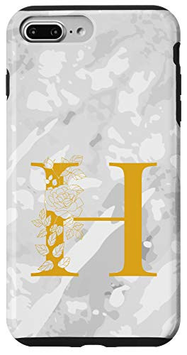 iPhone 7 Plus 8 Plus Monogram Letter Initial H White Case