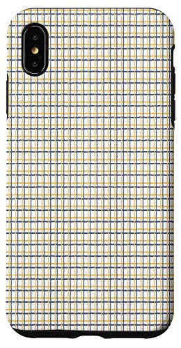 iPhone XS Max Blue and Yellow Line Pattern Case