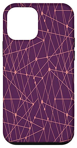 iPhone 12 mini Purple and Coral Line Pattern Case