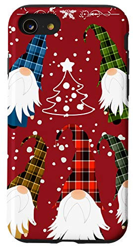 iPhone SE  2020    7   8 Buffalo Plaid Winter Garden Gnomes Merry Christmas Case