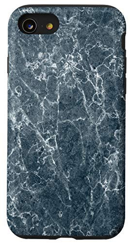 iPhone SE  2020    7   8 Marbled Blue Aqua Sea Ocean Scattered Lines Abstract Modern Case