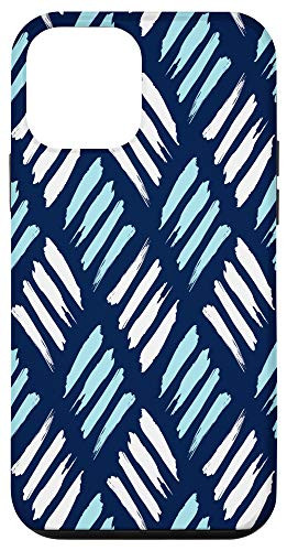 iPhone 12 mini White and Blue Line Pattern Case