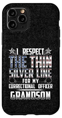 iPhone 11 Pro Grandson Thin Silver Line Correctional Officer Case