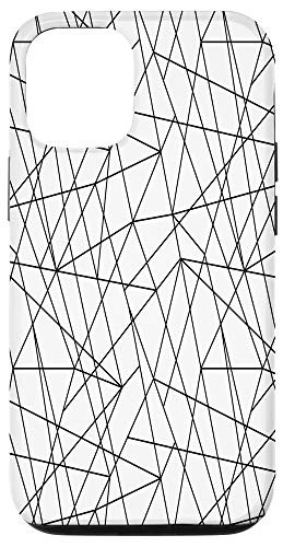 iPhone 12 12 Pro Black and White Line Pattern Case