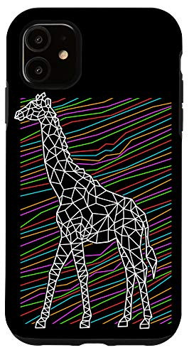 iPhone 11 Giraffe geometric polygonal pattern lines Case