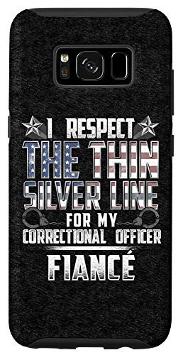 Galaxy S8 Fiance Thin Silver Line Correctional Officer Case