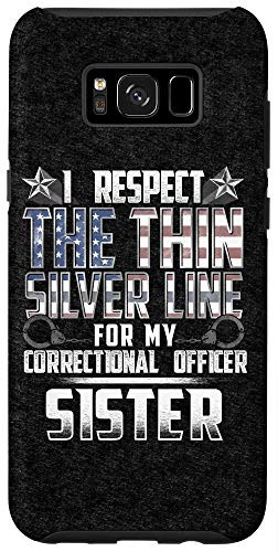 Galaxy S8plus  Sister Thin Silver Line Correctional Officer Case