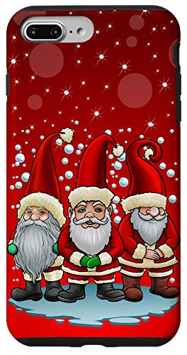 iPhone 7 Plus 8 Plus Three Garden Gnomes Merry Christmas Gnomes Snowflake Phone Case