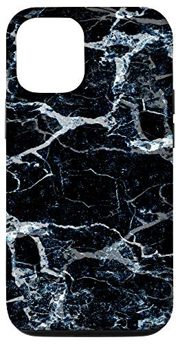 iPhone 12 12 Pro Abstract White and Gray Lines on Dark Blue Case