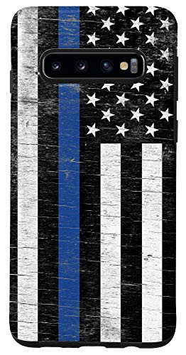 Galaxy S10 Thin Blue Line USA Flag Case Police Support Back The Blue Case