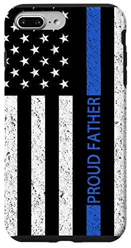 iPhone 7 Plus 8 Plus Proud Father Dad Police Officer Cop Thin Blue Line US Flag Case